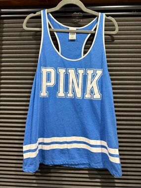 PINK by Victoria’s Secret Racerback Tank Top in Blue and White